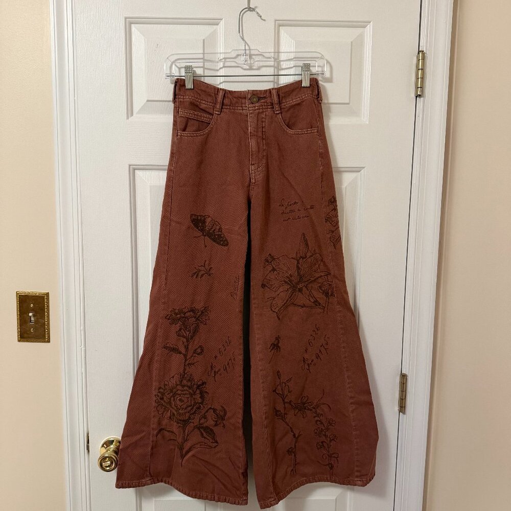 Pilcro by Anthropologie The Adi Mid Rise Flare Pants Size 26 Petite